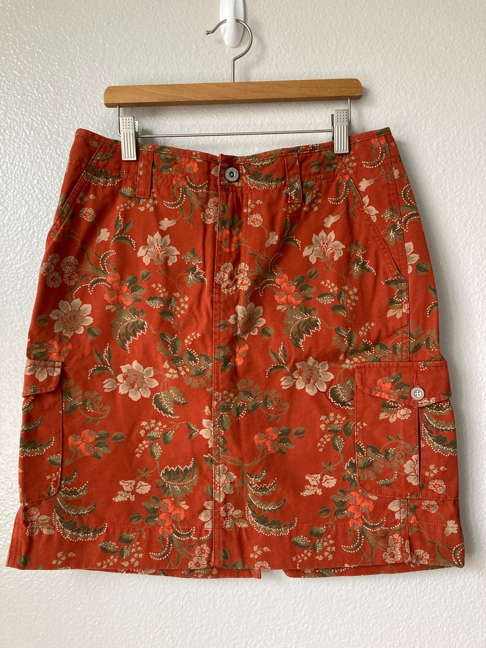 Vintage 90s Y2k Eddie Bauer Cargo Floral Skirt Utility Gorpcore sz 6